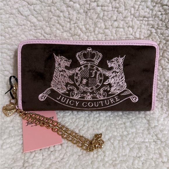 NWT Juicy Couture Scotty Dog Long ZipAround Wallet in Chocolate - Picture 3 of 5